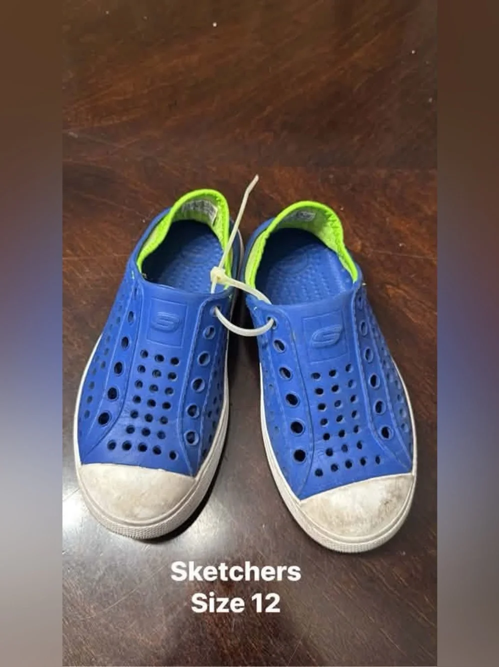 Skechers Kids Royal Blue Water Shoes with Lime Accents